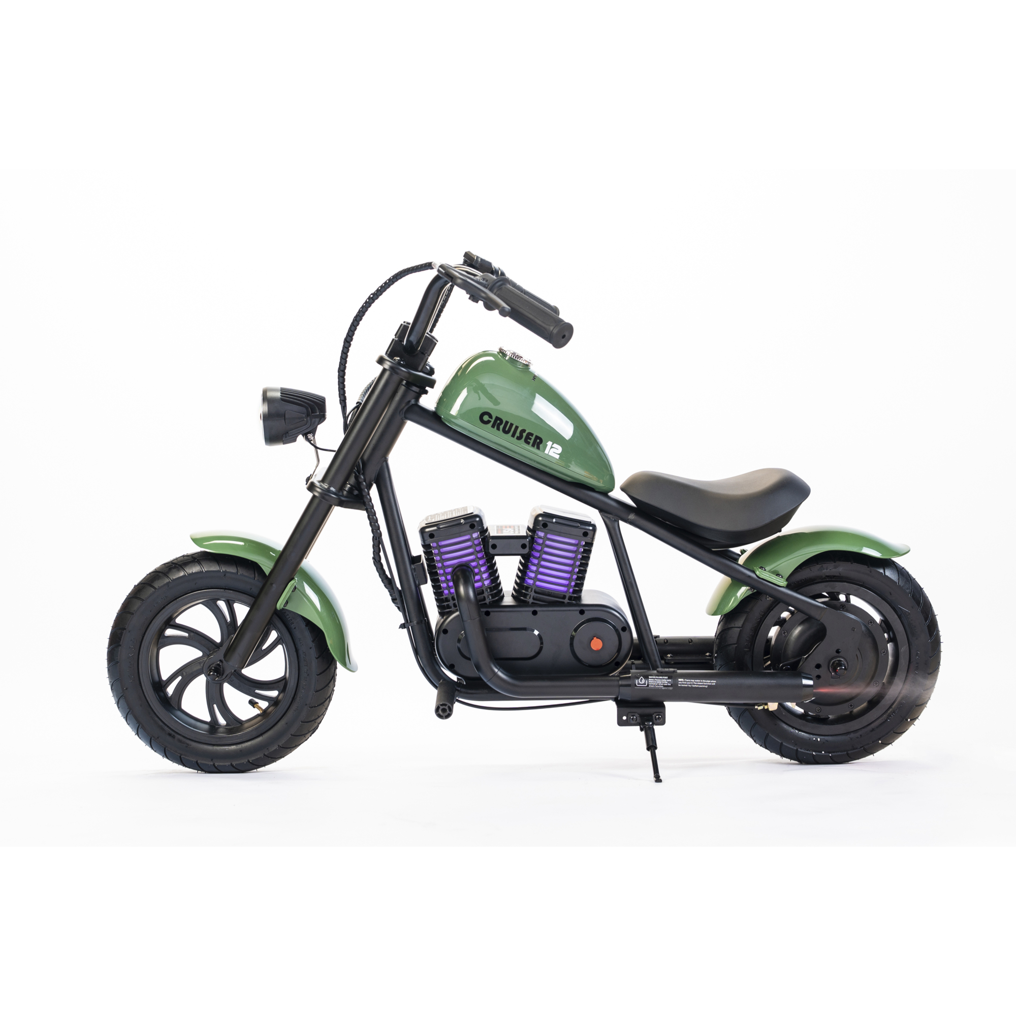 HYPER GOGO, Electric Motorcycle Kid Cruiser 12 Plus ebike, Max. Speed 10 MPH, Weight Capacity 145 lb, Model# EL-MB03P GREEN
